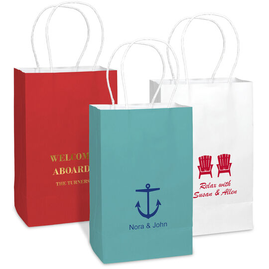 Design Your Own Nautical Theme Medium Twisted Handled Bags